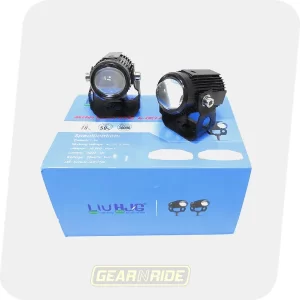 HJG Mini Driving LED Fog Light, with Cooling Fan Projector, High/Low Beam, Amber and White